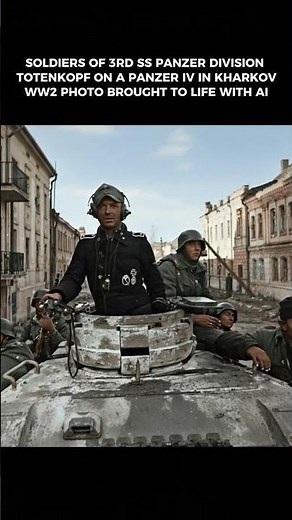 Iconic WWII Photo: German Panzer IV Tank Commander at Kharkov 1943
