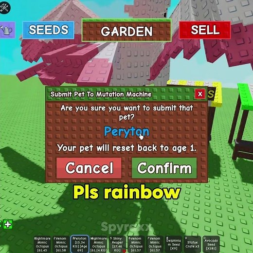 Mutating new Peryton pet #growagarden #roblox