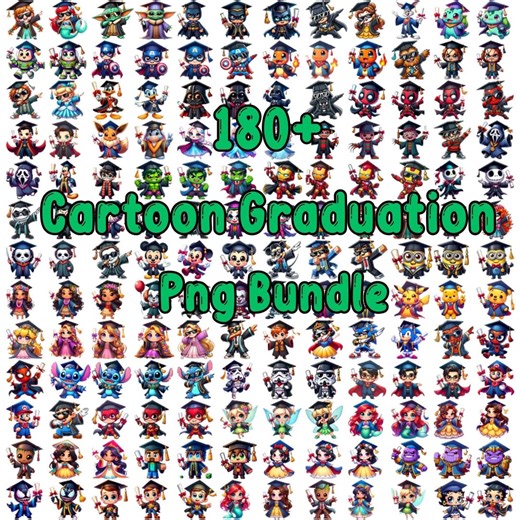 180  Cartoon Graduation PNG Bundle, Graduation Character Clipart, Digital Download - Etsy