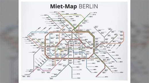 U-Bahn-Plan zeigt die Mietpreise Ihrer Stadt
