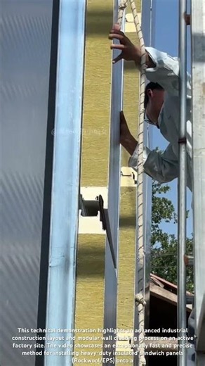Amazing Fast Sandwich Panel Wall Installation! 🏗️🏭 #shorts