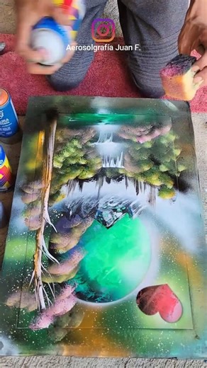 Pintando un paisaje de enamorados spraypaint #spraycanart #paisajes #roma #paint #drawing #colores #draw #graffiti #aerografia #artreel #artistsoninstagram #artista #creativeart #amazing #artvideos #love | Aerosolgrafía Juan F.