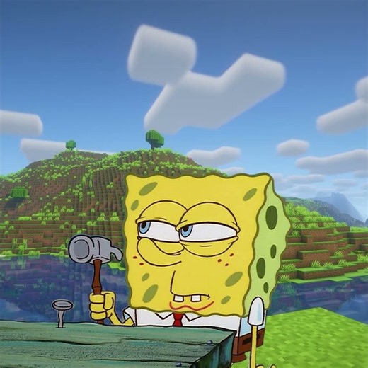 SpongeBob Does Repairs in Minecraft #minecraft #spongebob #shorts
