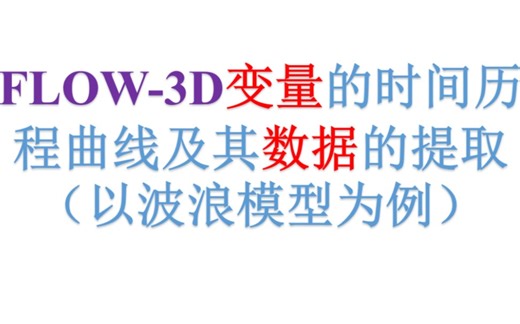 FLOW-3D变量的时间历程曲线及其数据的提取（以波浪模型为例）