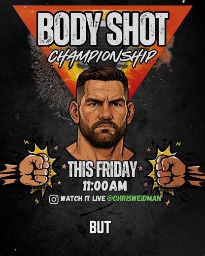Gym-O Martial Arts | This Friday! The Body Shot Challenge Series! 11 am! Watch it live on @chrisweidman IG! 1st Match: Dante vs Diego, (Mexico vs Uruguay)... | Instagram
