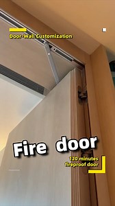 A 120-minute fire-resistant wooden door for hotels, featuring a hidden door design with fire-resistant hidden hinges. Three stop sound insulation design. #door #wooddoor #doorfactory #chinesefactory #rhj #hoteldoor #firedoor #fireproof #hiddendoor #invisibledoor | Woodendoor Rhj