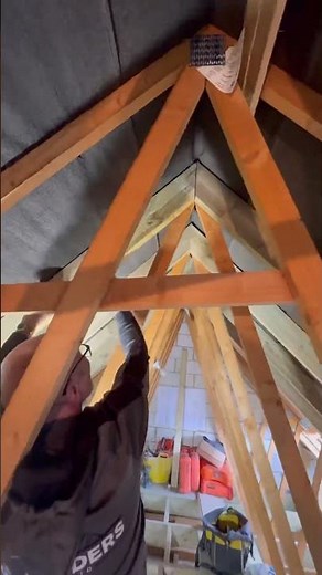 Installing new rafters and removing truss braces… #how #howto #diy #construction #home #shorts