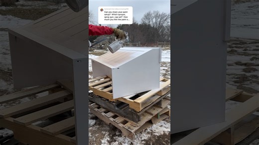 Spray set up and paints I’m using for the cabinets and trim