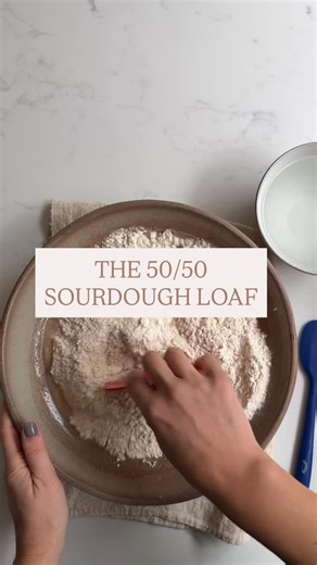 Andra Stefanescu on Instagram: "A beautiful balance of flours—bringing together the airy lift of strong white and the rich flavour, fibre and nutrients of whole wheat. For this loaf I’ve used 250g stoneground whole wheat 250g strong white flour (bread flour) 420g water 100g starter 10g salt Step 1. Mix 400g water and 500g flour in a bowl, until the dough comes together. Allow for 30-60min autolyse Step 2. Mix the starter in, followed by the salt and the remainder of water (if needed). Mix until