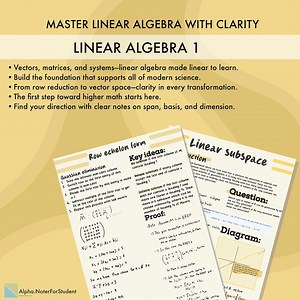 Study Guide for Linear Algebra 1 - Etsy