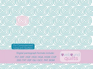Rounded Spiral E2E Digital Quilting Pattern for Longarm Machines - Etsy