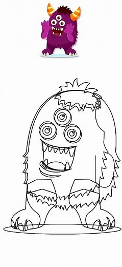 How to draw a cartoon monster step by step