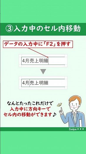 【超便利な「F2」の活用方法】エクセルを使うならぜひ活用してほしいのが「F2」キーです！😍😍😍「F2」キーを使うと作業効率アップ!!😎#Shorts