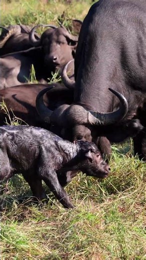 Newborn Buffalo Refuses to Give Up!