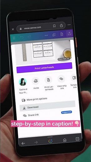 How to save a printable as a PDF file in Canva