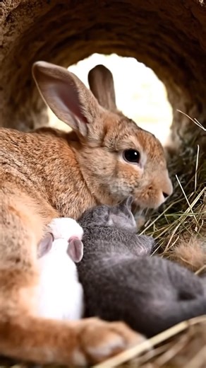 Lost Kitten Finds Safety In Rabbit’s Nest Until His Real Mother Comes For Him A gray kitten fighting for survival deep inside a dark tunnel wasn’t supposed to be there, yet there it was, clinging to a mother who wasn’t its own. The world outside was likely chaotic and cold. Down here in the earth, the air was still and thick with the scent of dry grass and safety. Soft natural daylight filtered through the narrow entrance behind the camera, catching dust motes drifting through the quiet space. T