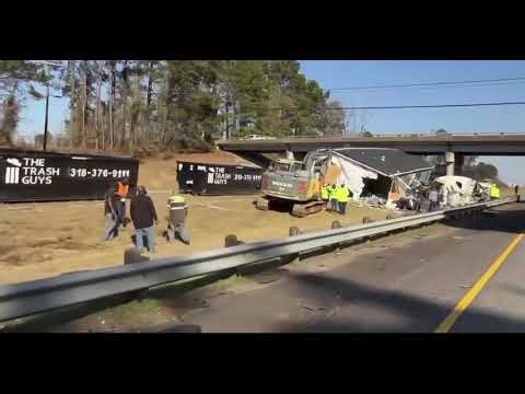 Footage Capturing the Wreck on I-20 at Wells Road, West Monroe LA