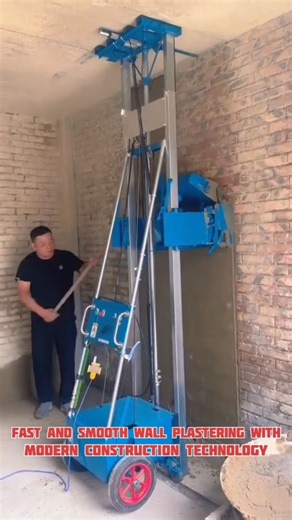 Automatic Wall Plastering Machine in Action