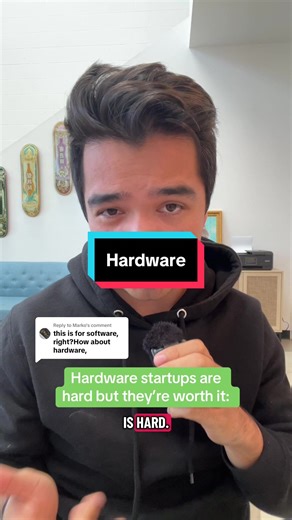 Replying to @Marko hardware startups are absolutely hard, but it’s not like sofwtware startups aren’t hard. Choose your hard. From a venture capital side I’d always rather handle engineering and fundraising risk than market risk and heavy competition from other startups. You have to figure out what suits you the best though #venturecapital #startuptiktok #hardware
