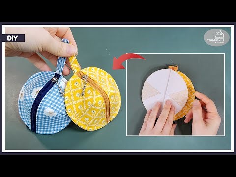 Easy to make!! How to make a circle zipper pouch / coin purse / earphone pouch