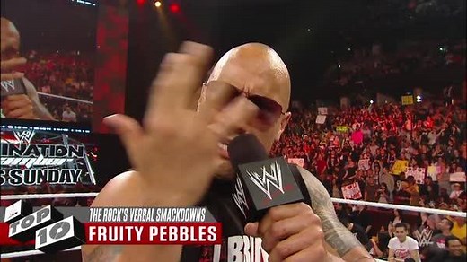 Dwayne The Rock Johnson can SEE you, John Cena - WWE Universe! #FruityPebbles #WWETop10 MORE of The Rock's BEST Verbal SmackDowns: http://po.st/qYGn78 | WWE