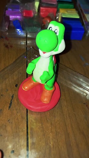 Clay yoshi ✨ #yoshi #clay #art #foryou #mario #mariocart #crafts #byo #selflove #green #figures #artist #decor