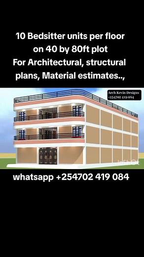 Bedsitters Design on 40 X 80ft Plot | Architectural & Structural Plans