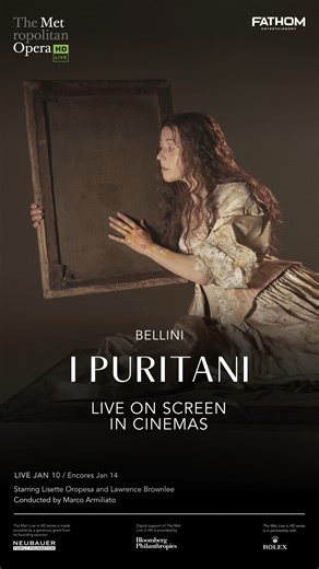 A night of gorgeous melody and virtuosic fireworks. 🎶 The Metropolitan Opera: I Puritani opens at select Landmark Theatres January 10. Get tickets now. https://www.landmarktheatres.com/movies/1000021609-the-metropolitan-opera-i-puritani/ #IPuritani #MetOpera #OperaInCinema #LandmarkTheatres #Bellini #LiveFromTheMet #ClassicalMusic #OperaLovers | Landmark at Annapolis Harbour Center
