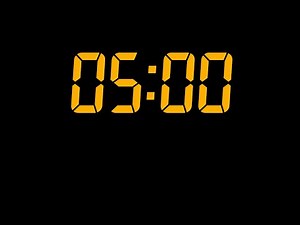 5 Minute Yellow Digital Countdown Timer — Clean & Minimal LED Focus Timer in HD (No Ads)