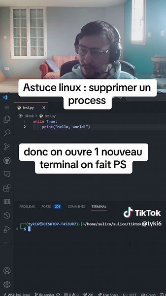 Plongez dans le monde de Linux avec cette astuce essentielle pour la gestion des processus ! Dans cette vidéo, je vous dévoile comment supprimer efficacement un processus en utilisant les commandes `ps` et `kill`, vous permettant ainsi de maîtriser pleinement votre système d'exploitation. 🔍 Identifier le processus à supprimer : Utilisez la commande `ps` pour lister tous les processus en cours d'exécution sur votre système. Par exemple, `ps aux` affiche tous les processus avec des informations d