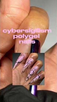come with me to do cybersigilism polygel nails start to finish!⛓️🖤 #polygel #polygelnails #nails