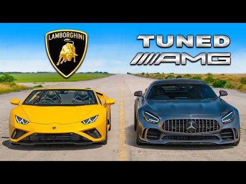 Tuned Mercedes-AMG GTR vs Lamborghini Huracán– No Excuses, Just Power | Drag Race