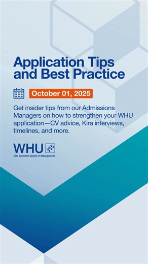 Hear from our Master's Admissions Team about what we're looking for in candidates and how to make your application stand out. Plus get your application fee waived! | WHU - Otto Beisheim School of Management | Facebook