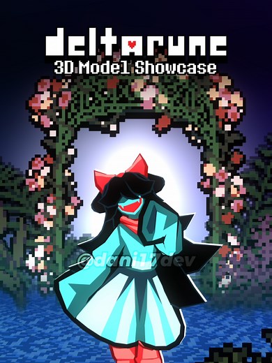 Aqua Deltarune 3D Model — Flower Stylized Render (Chapter 5)