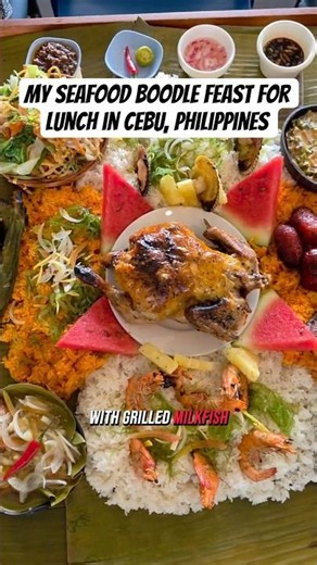 Must-Try Authentic Filipino Lechon Manok & Boodle Feast Lunch at Seafood Island in Cebu Philippines