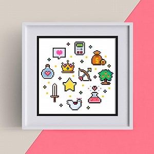 Nerdy Gamer Cross Stitch Pattern, Link, Pixel Art, Video Game PDF Downloadable - Etsy UK