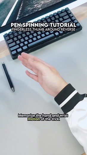 In-depth tutorial of the FL TA Rev (Fingerless Thumb Around Reverse)! 👍 #fyp #tiktok #penspinning #tutorial
