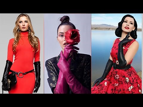 Classical leather opera gloves for formal party wear & for weddings#leather long gloves designs