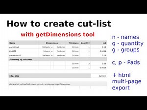 How to create cut-list | FreeCAD Woodworking workbench