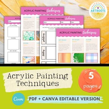 Acrylic Painting Techniques – Mini Practice Pack | PDF   Canva Editable
