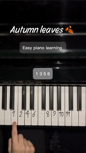 Autumn Leaves Easy Tutorial ❤️‍🔥 #piano #pianotutorial