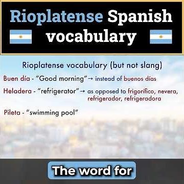Argentinian Spanish vocabulary (not slang)