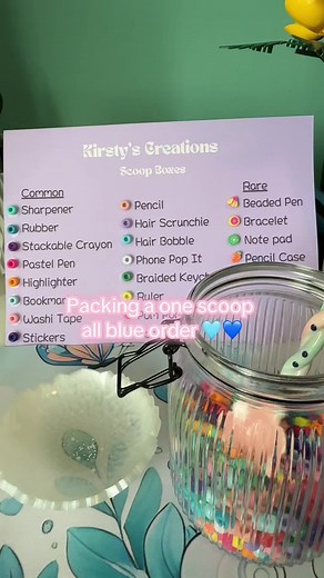 All blue scoop box 🩵🦋💦🧊💎💙 #fyp #mysteryscoop #letspackanorder #blue #order