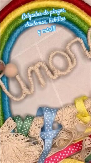 Macrame rainbow for hanging your hair accessories
