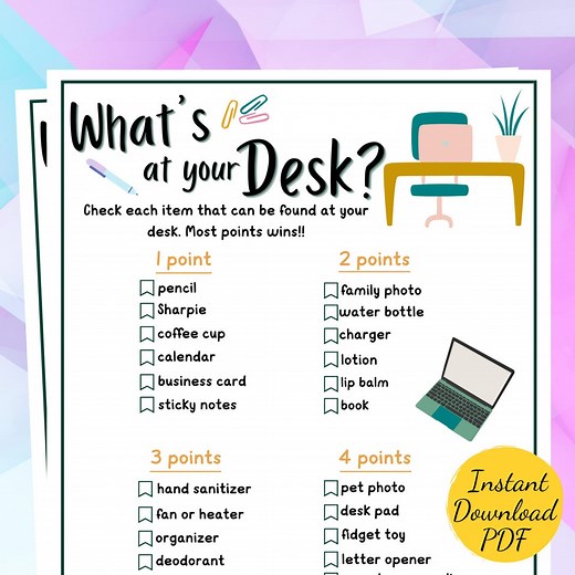 Office DESK SCAVENGER HUNT Game: Printable Teambuilding Activity (digital Download) - Etsy