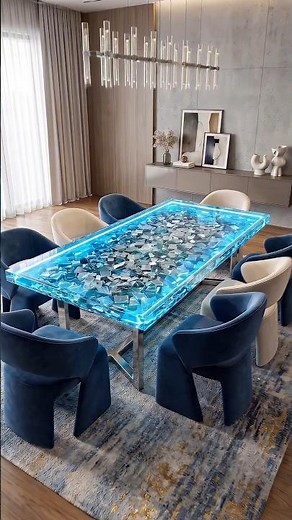 Shattered Glass & Blue LED Resin Table! 🔨