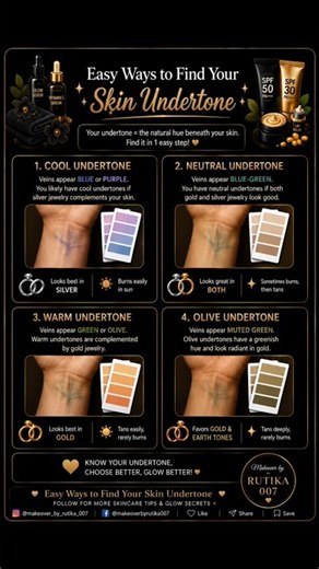 Find Your Skin Undertone in 30 Seconds! | Cool, Warm, Neutral & Olive Skin Tone 💖