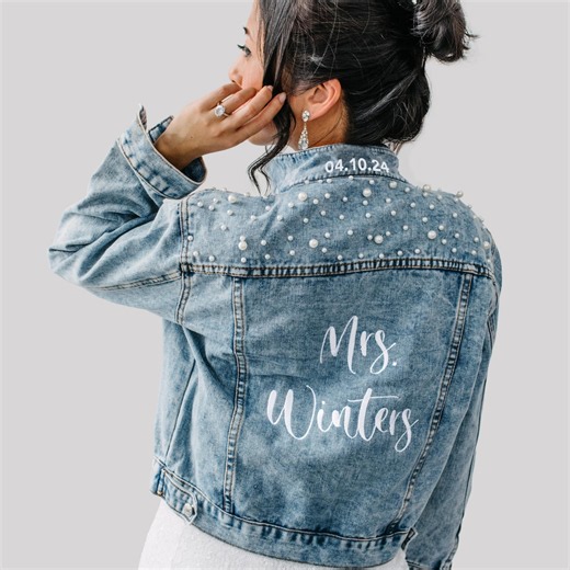 Embroidered Bride Denim Jacket, Bride Jean Jacket, Future Mrs Jacket, Custom Personalized Jacket, Wedding Jean Jacket, Wedding Gift, Bride - Etsy
