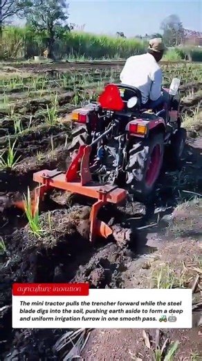Mini Tractor Trencher | Powerful Farm Tool for Clean Irrigation Furrows 🚜🤖