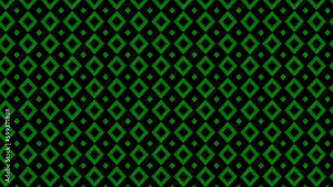 Background with pulsating diamonds. Design. Simple pattern with moving diamonds on black background. Repeating pattern of changing rhombuses with pulsating effect
